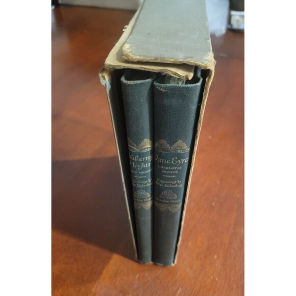 Jane Eyre and Wuthering Heights Bronte Sisters 1943 Random House Boxed Set - Picture 3 of 16